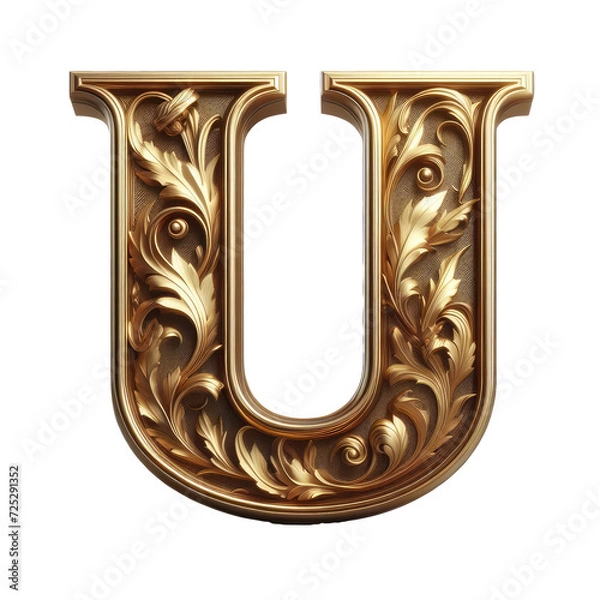 Fototapeta Isolated 3D Letter on a Clear PNG Canvas Generative AI 