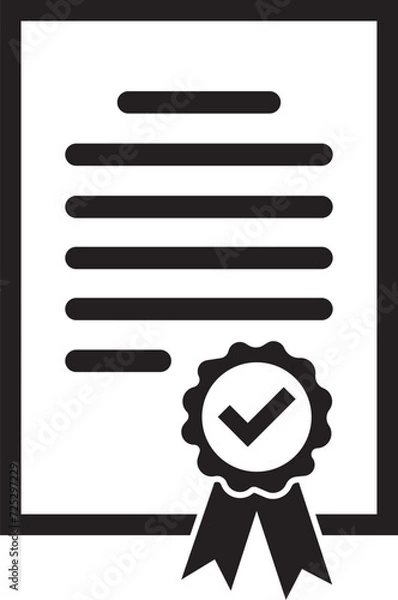 Obraz certificate icon vector illustration, achievement icon