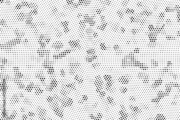 Fototapeta Halftone vector background. Monochrome halftone pattern. Abstract geometric dots background. Pop Art comic gradient black white texture. Design for presentation banner, poster, flyer, business card.	