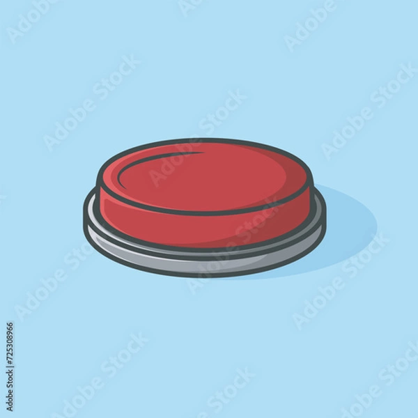 Fototapeta Red push button vector isolated illustration stock illustration