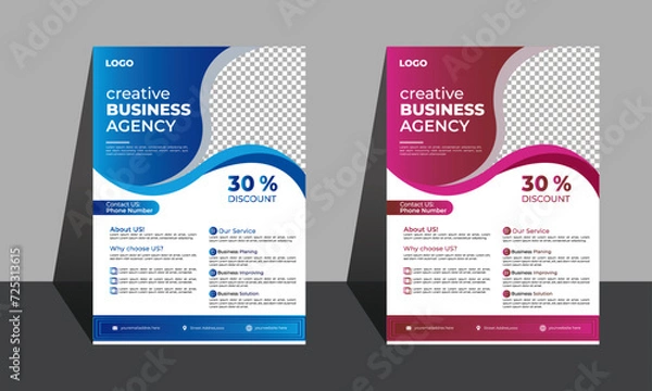 Obraz Business flyer for company branding official office advertisement natural cosmetic product leaflet banner print minimal modern as well as symbol concept poster with colorful thems.