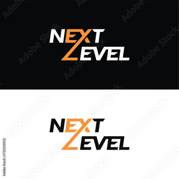 Fototapeta Next level Creative Word Mark business logo design