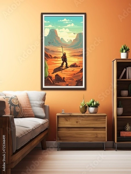 Fototapeta Retro Pop Culture Icons: Desert Legends in Rustic Wall Decor