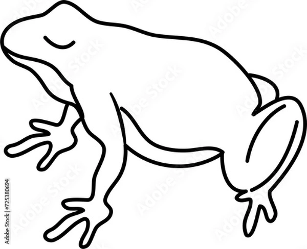 Obraz cute frog cartoon lineart
