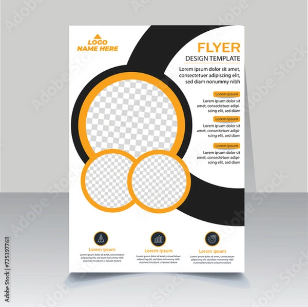 Obraz Brochure design,  annual report,  cover modern layout, poster, flyer vector template in A4 size