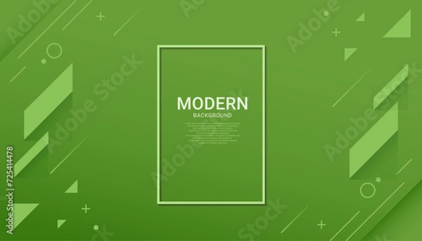 Obraz Abstract gradient geometric shape green lines background wallpaper