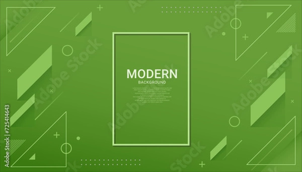 Obraz Abstract gradient geometric shape green lines background wallpaper