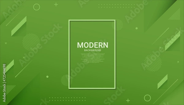 Obraz Abstract gradient geometric shape green lines background wallpaper