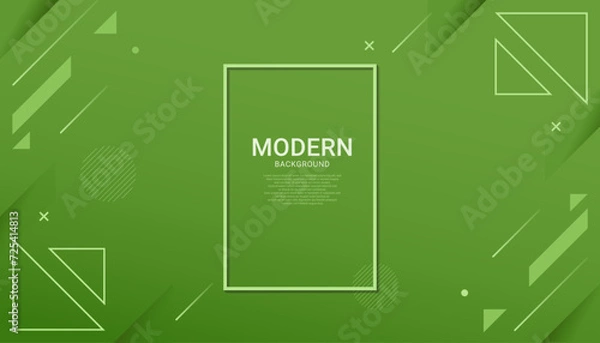 Obraz Abstract gradient geometric shape green lines background wallpaper