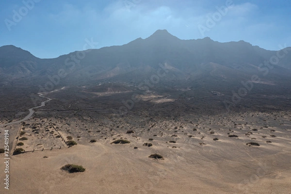 Fototapeta aerial view on cofete village on the island of fuerteventura