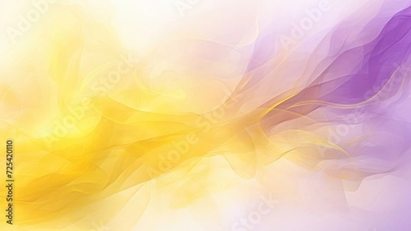 Fototapeta Abstract purple and yellow smoke on white background. cloud, a soft Smoke cloudy wave texture background.