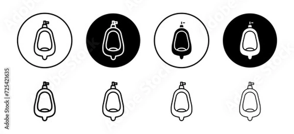 Fototapeta Urinal vector icon set collection. Urinal Outline flat Icon.