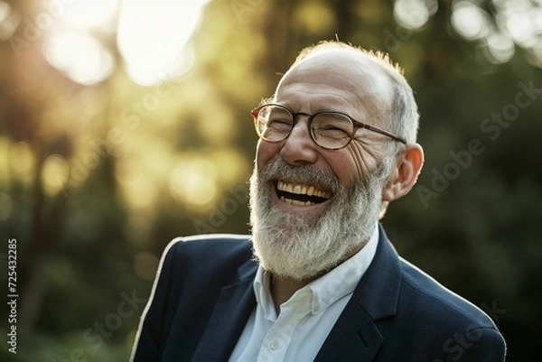 Fototapeta a man with a beard laughing