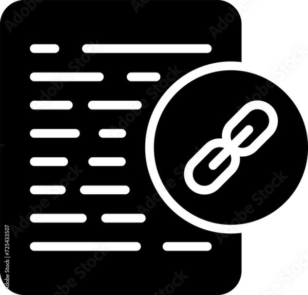 Fototapeta Document Link Vector Icon