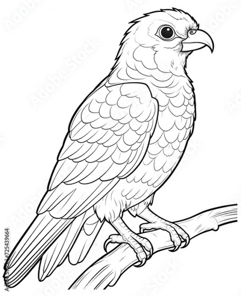 Fototapeta Crow Coloring Page, Beautiful Design for your Project, Relaxing Colouring page for Adults and Kids