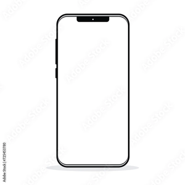 Fototapeta smartphone transparent mockup element with isolated white background vector illustration