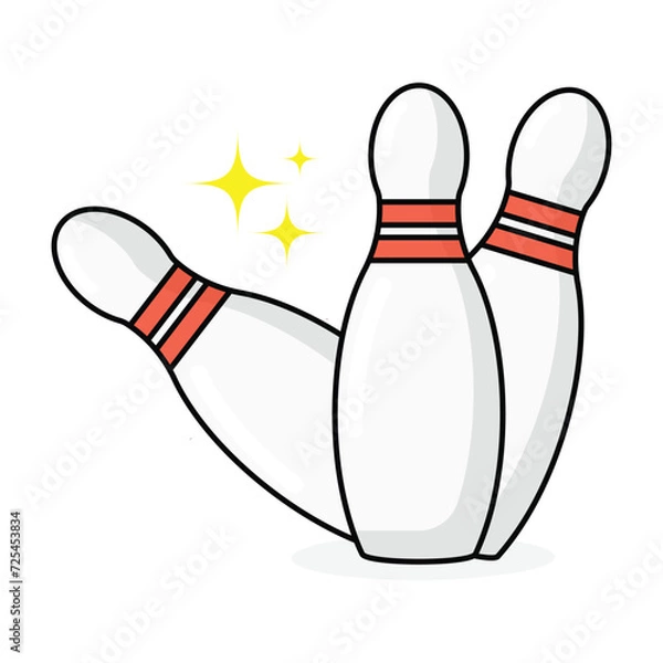 Fototapeta bowling pins equipment set concept icon symbol vector illustration