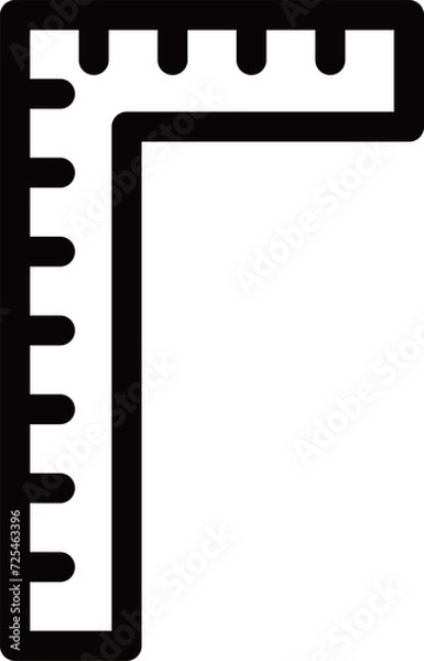 Fototapeta 線画作業道具単品アイコン　定規