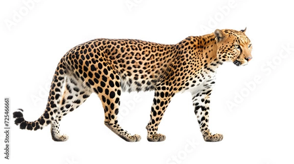 Obraz Large Cheetah Walking Across White Background