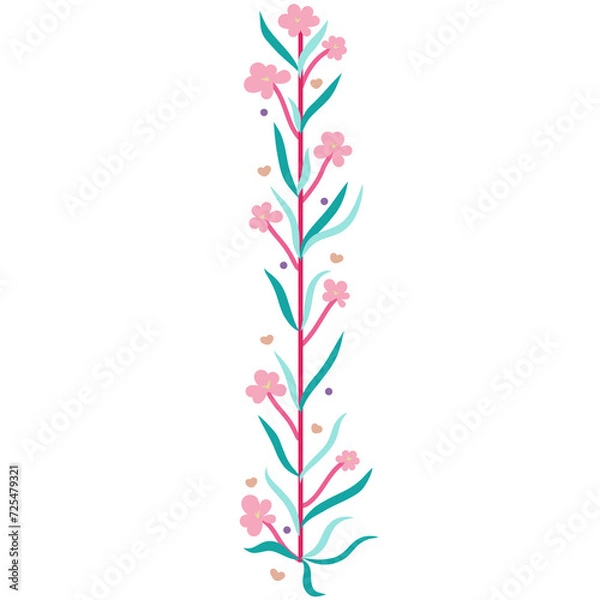 Obraz Flower frame, Frame Pink and Green pastel