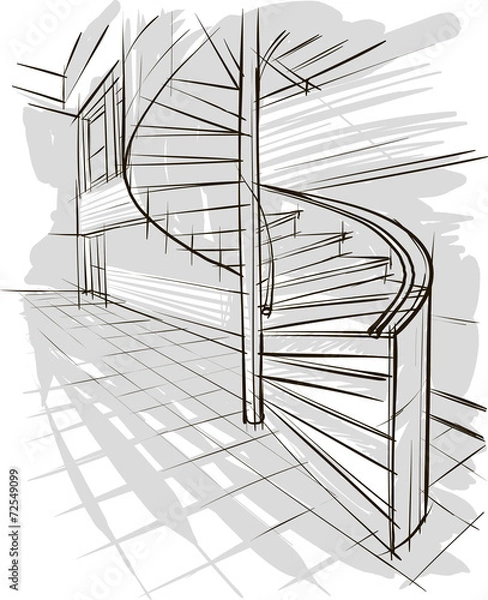 Obraz sketch of stairs