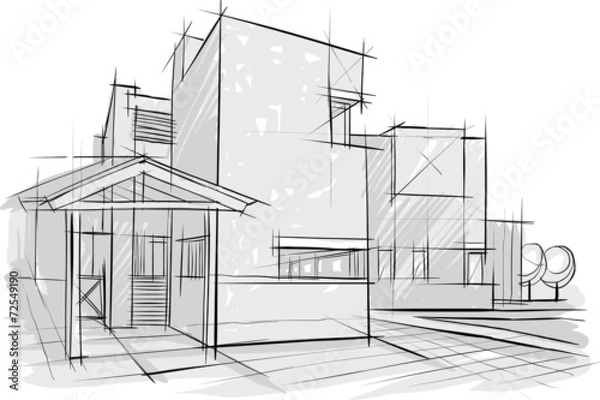 Obraz sketch of building