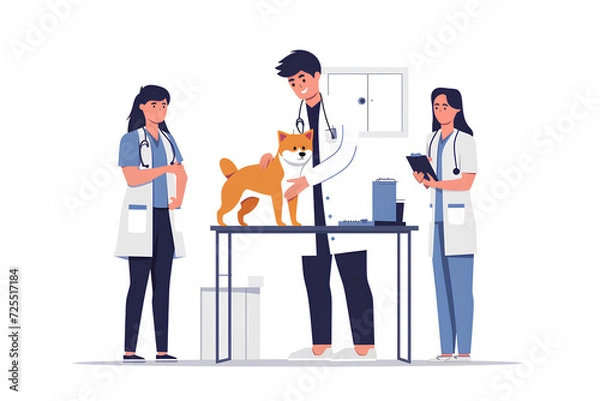 Fototapeta 診察をしている獣医さん