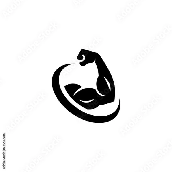 Obraz Simple Arm Power Bicep Logo Vector