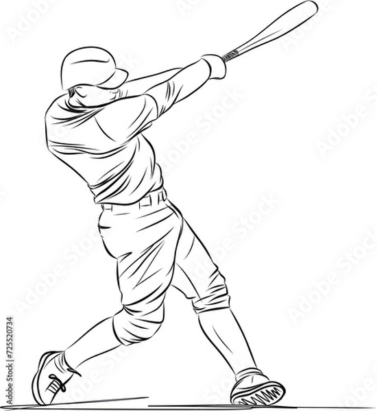 Obraz Baseball players in dynamic action in action
