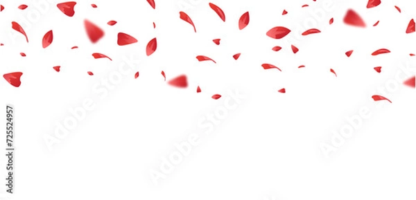 Fototapeta Red Rose Fly Vector Transparent Background. vector illustration