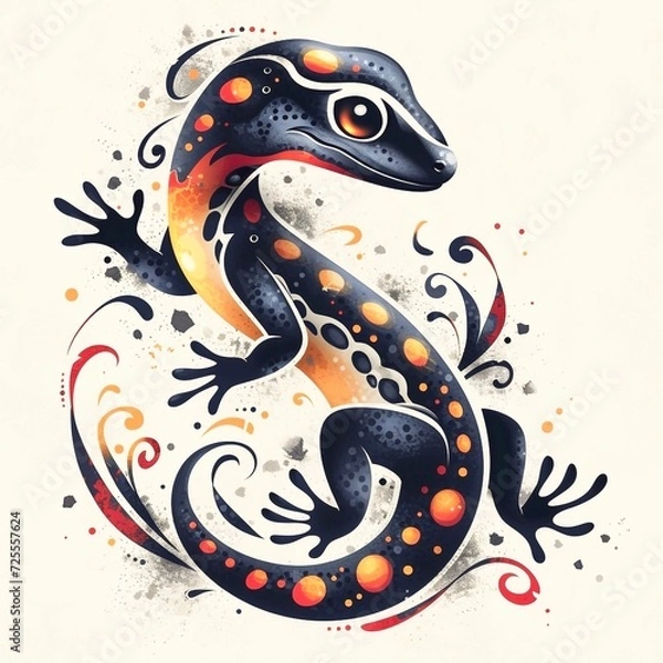 Obraz artistic logo, gecko vector