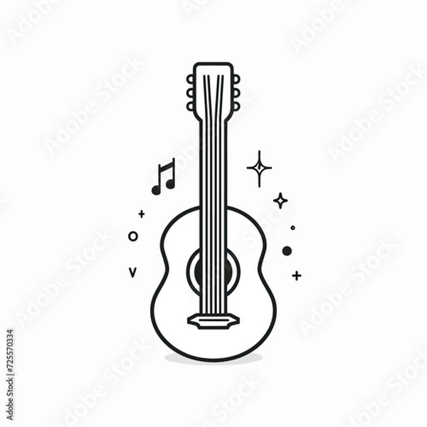 Fototapeta Guitar Lines Logo