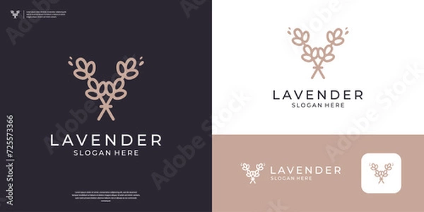 Obraz Abstract lavender logo and branch icon vector