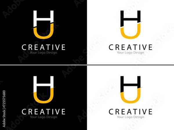 Obraz HU monogram logo design