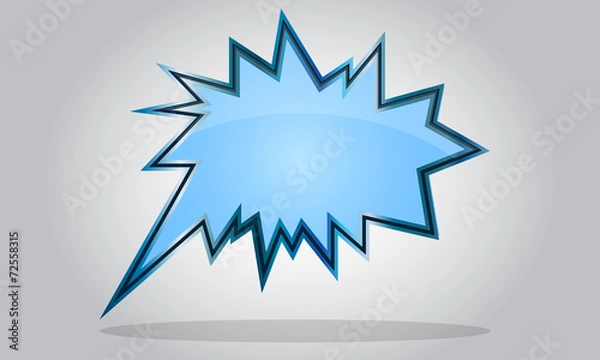 Obraz Chat bubble icon - abstract vector glossy speech - blue