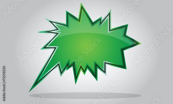 Fototapeta Chat bubble icon - abstract vector glossy speech - green