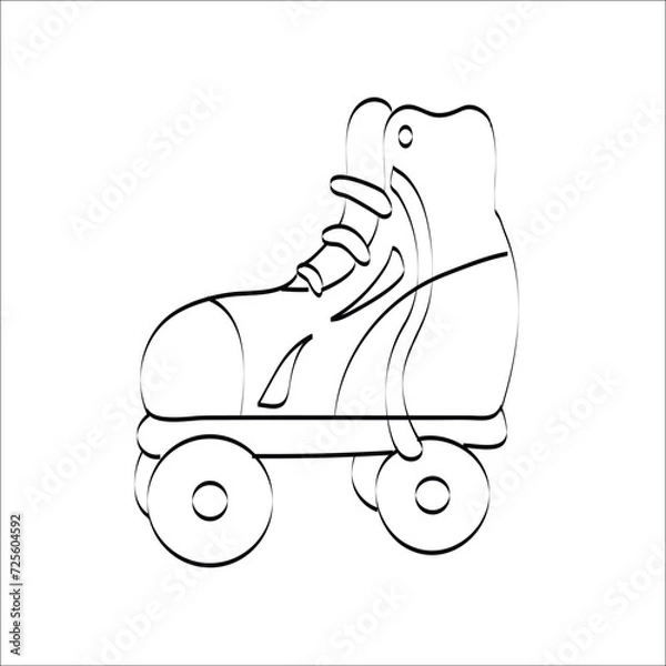 Obraz Doodle roller skates. Hand drawn roller skates.