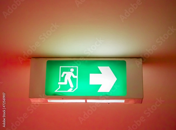 Fototapeta Emergency exit signal