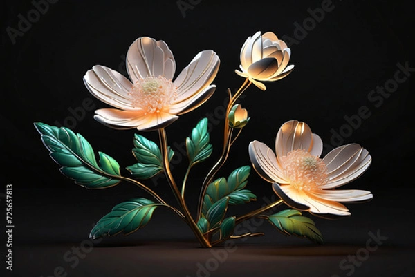 Obraz 3d glowing flower