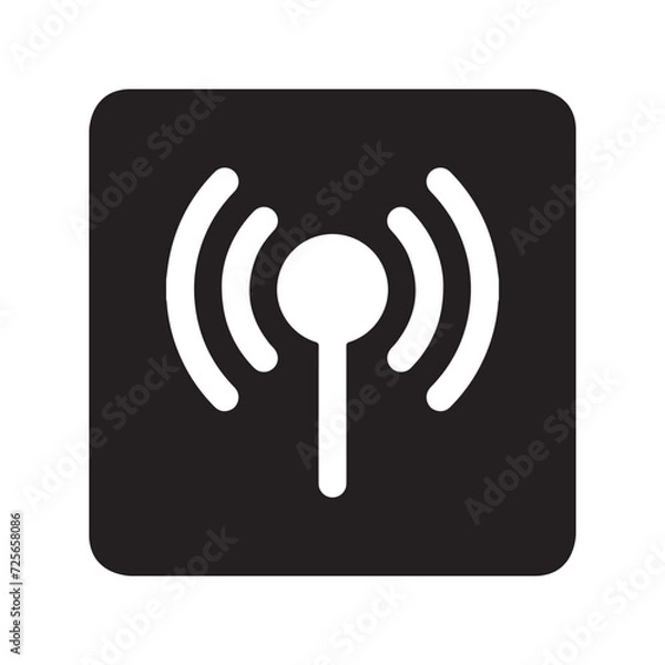 Fototapeta Wi Fi icon vector. Wireless router logo design. Wifi vector icon illustration in square isolated on white background