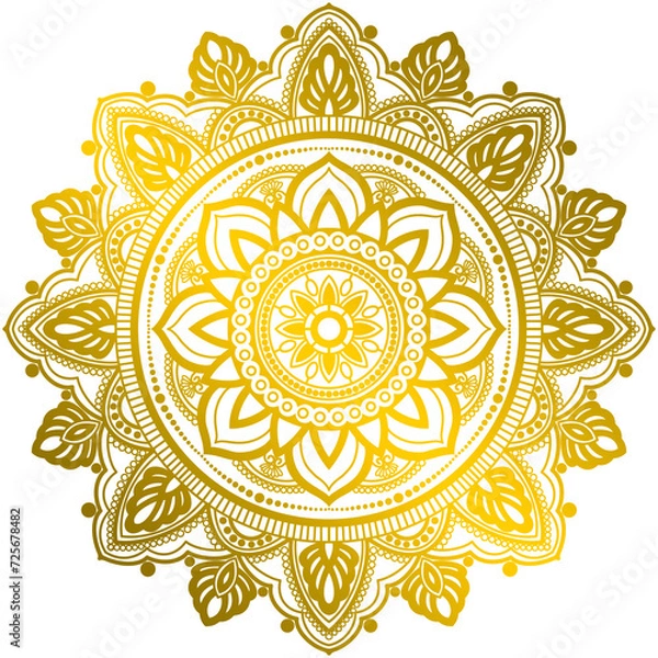 Fototapeta luxury mandala background with golden arabesque pattern.