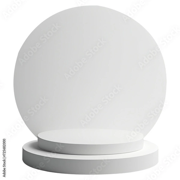 Obraz Two step Podium display , cylinder pedestal. Realistic modern rendering 3d shape for products display presentation. Abstract, Pastel minimal wall scene, Studio room.