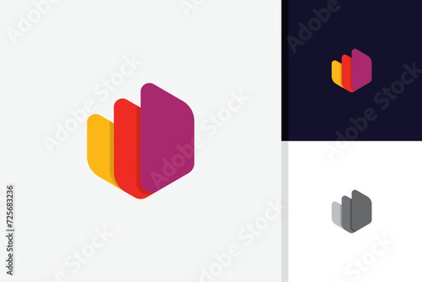Obraz Layers logo design icon vector template