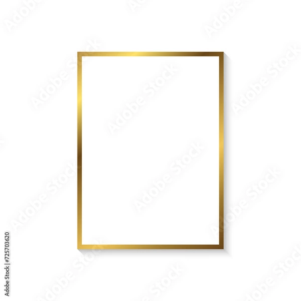 Fototapeta White golden rectangle frame