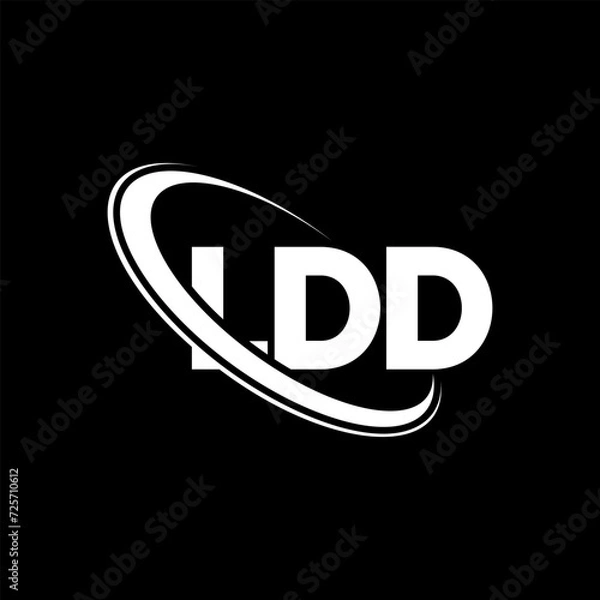Fototapeta LDD logo. LDD letter. LDD letter logo design. Initials LDD logo linked with circle and uppercase monogram logo. LDD typography for technology, business and real estate brand.