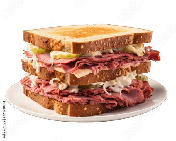Obraz Rueben sandwich isolated on white background