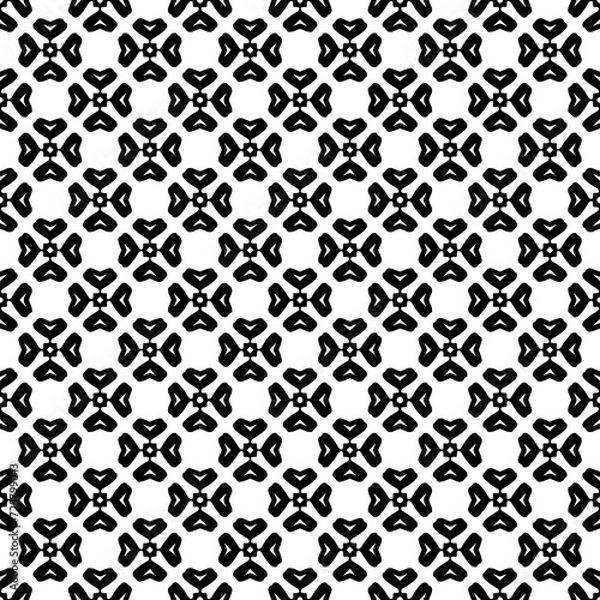 Fototapeta Black seamless abstract pattern. Overlay for background and backdrop. Ornamental design. PNG graphic illustration with transparent background.