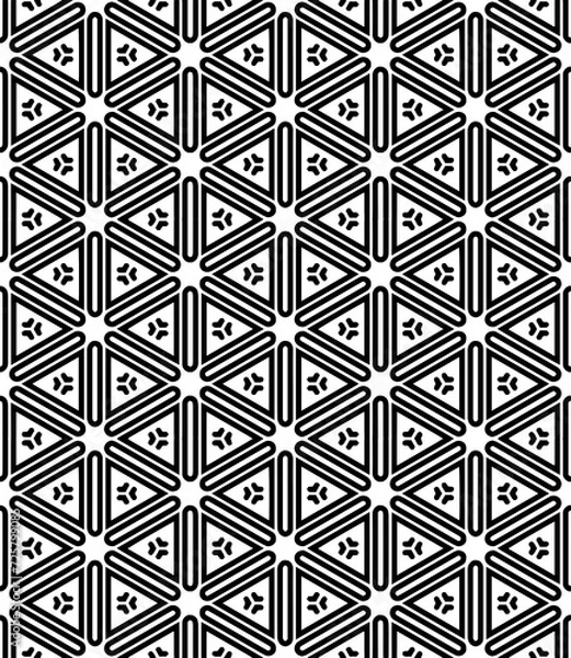 Fototapeta Black seamless abstract pattern. Overlay for background and backdrop. Ornamental design. PNG graphic illustration with transparent background.