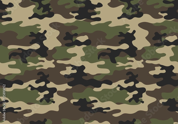 Obraz 
Modern camouflage background vector seamless print, repeat texture, army classic pattern