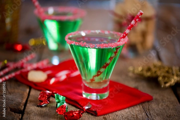 Obraz Christmas Emerald Green Cocktail